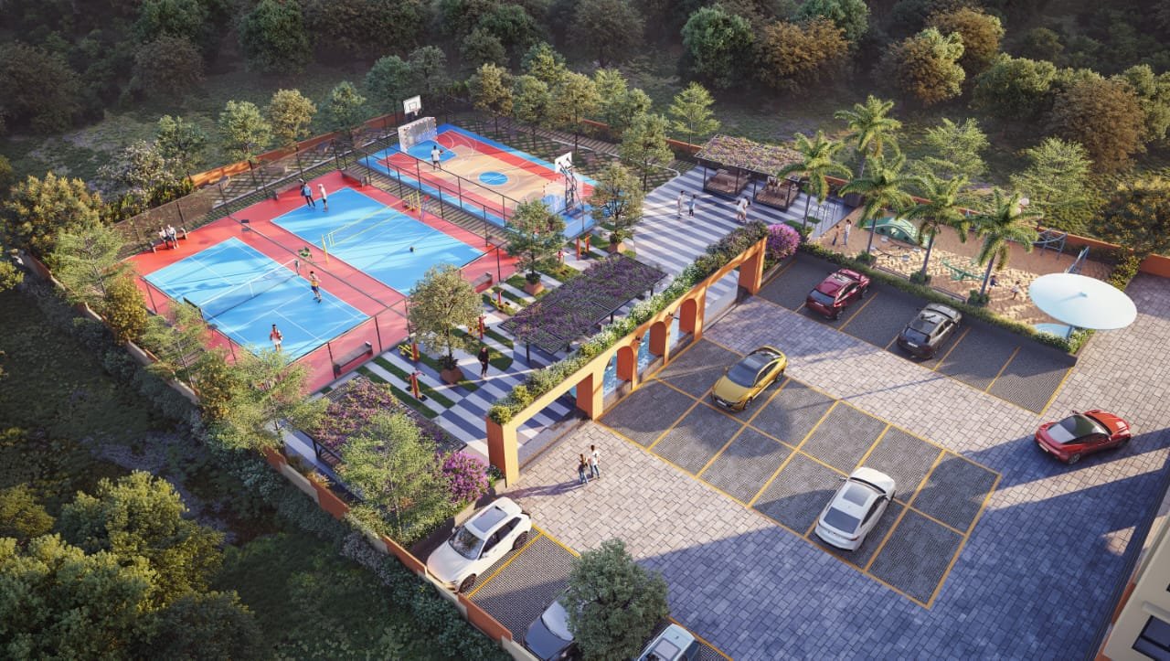 Prismcity Blue Spacious Living Room